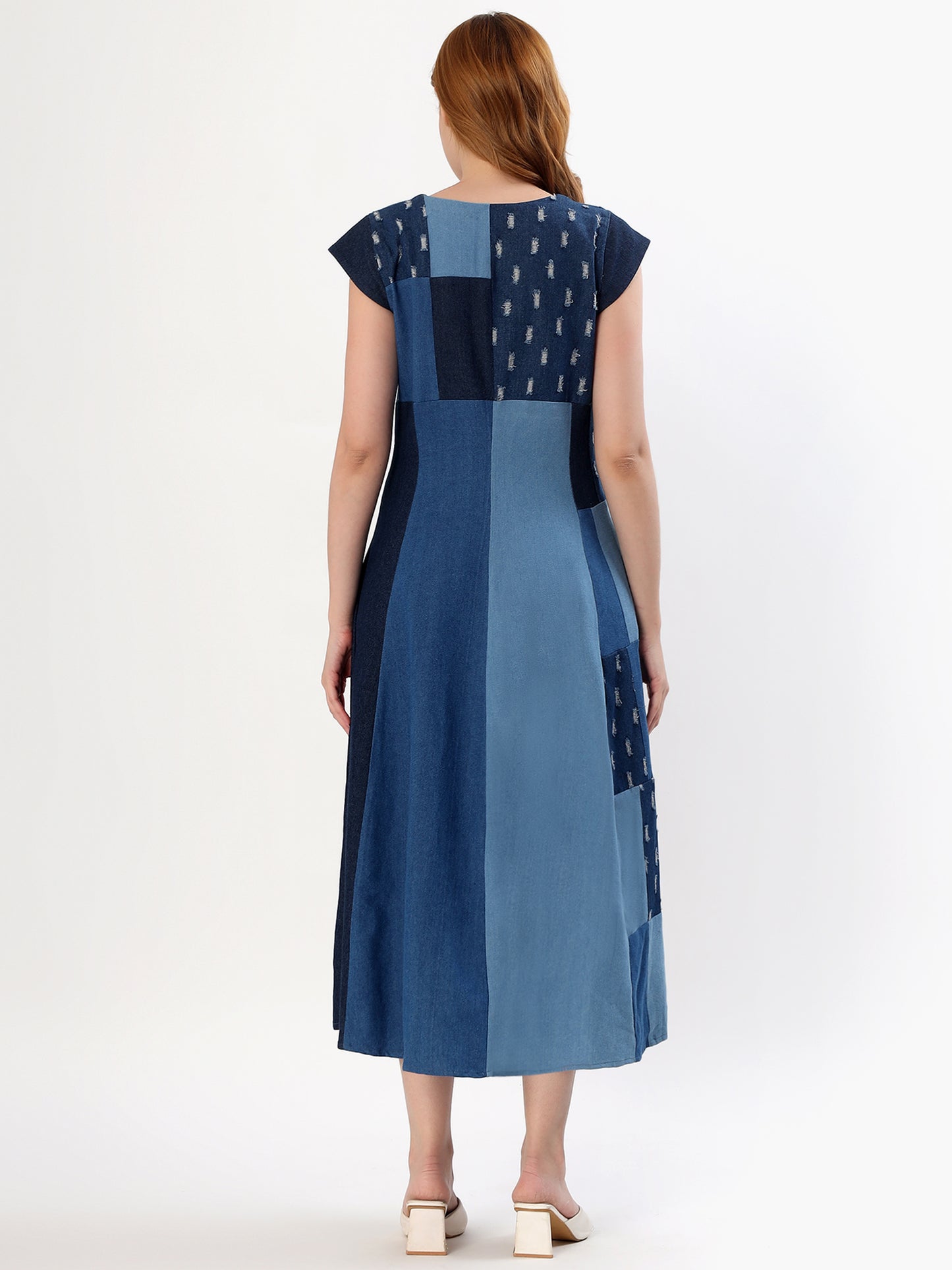 Color Block Denim Dress