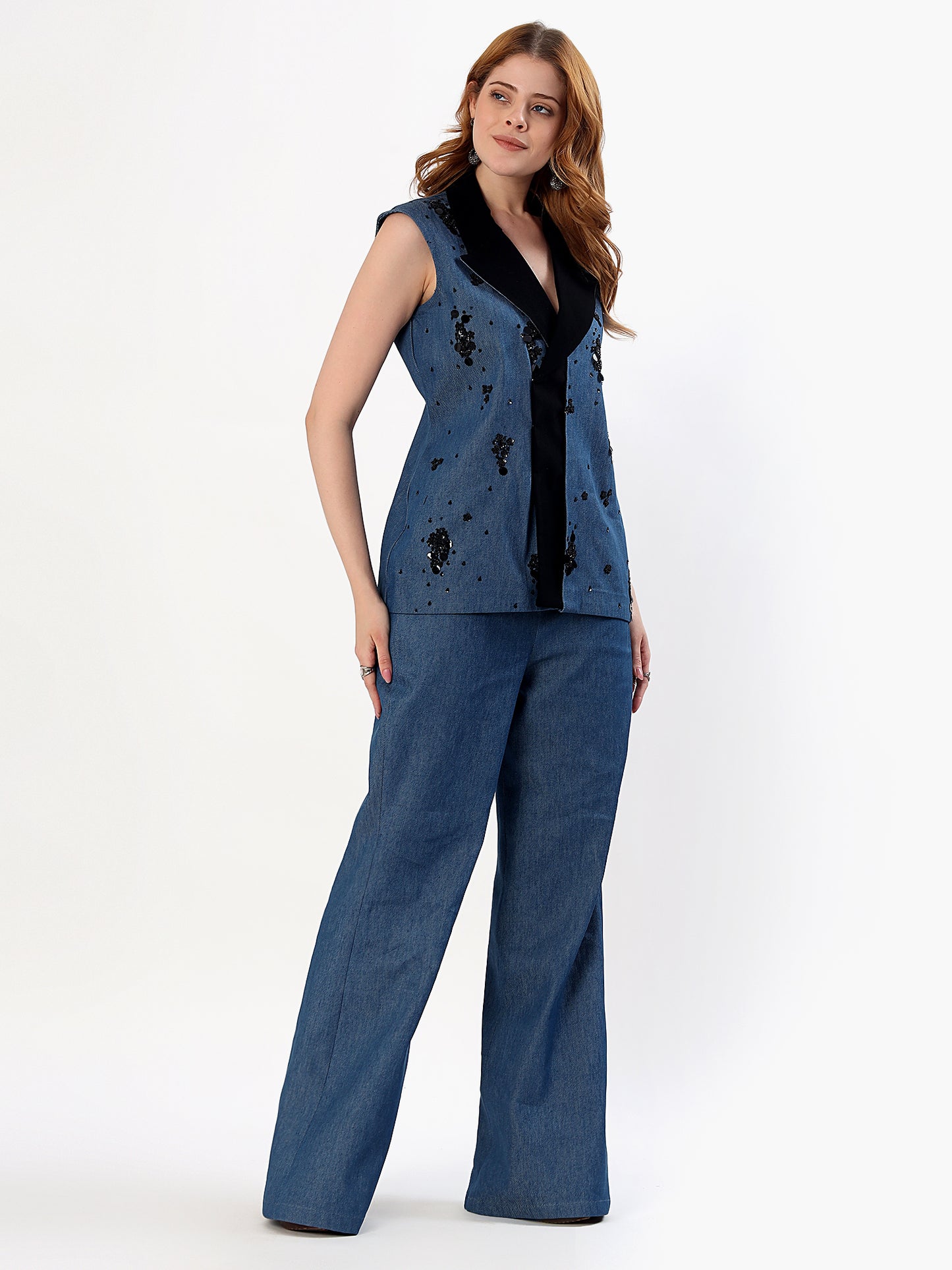 Handcrafted Ink Denim Blazer