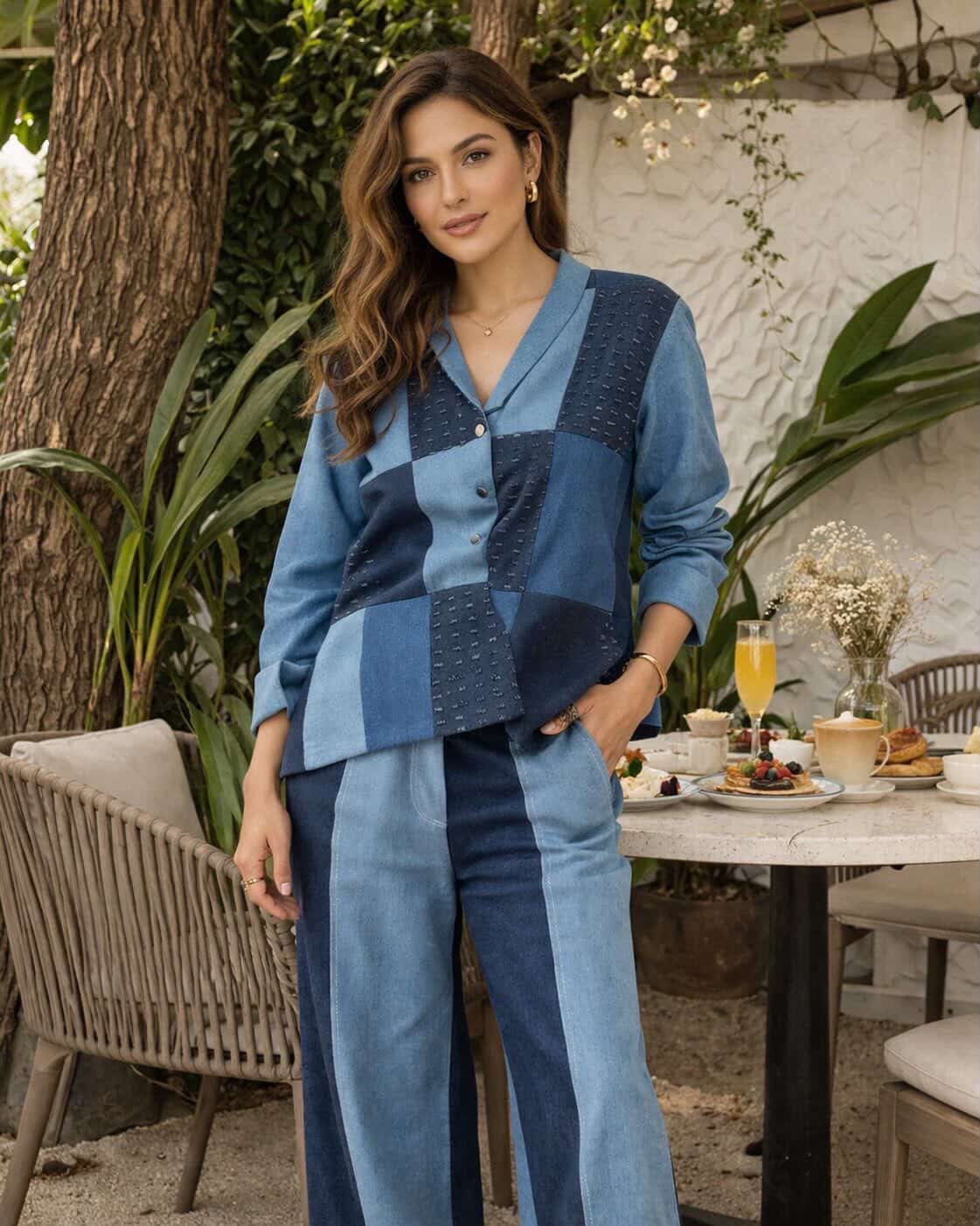 Mosaic Denim Set