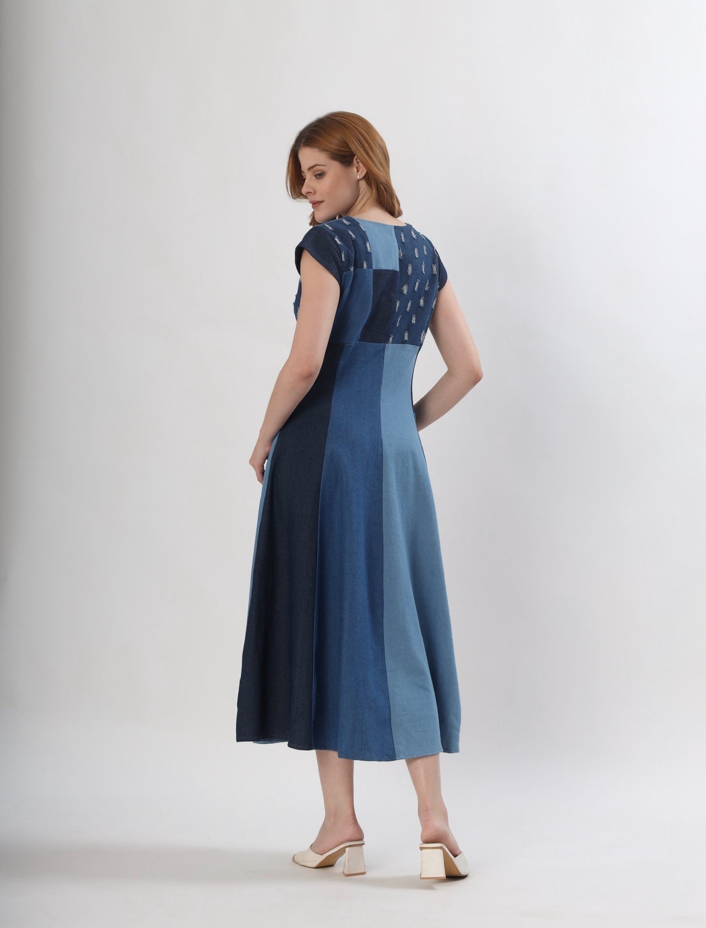 Color Block Denim Dress