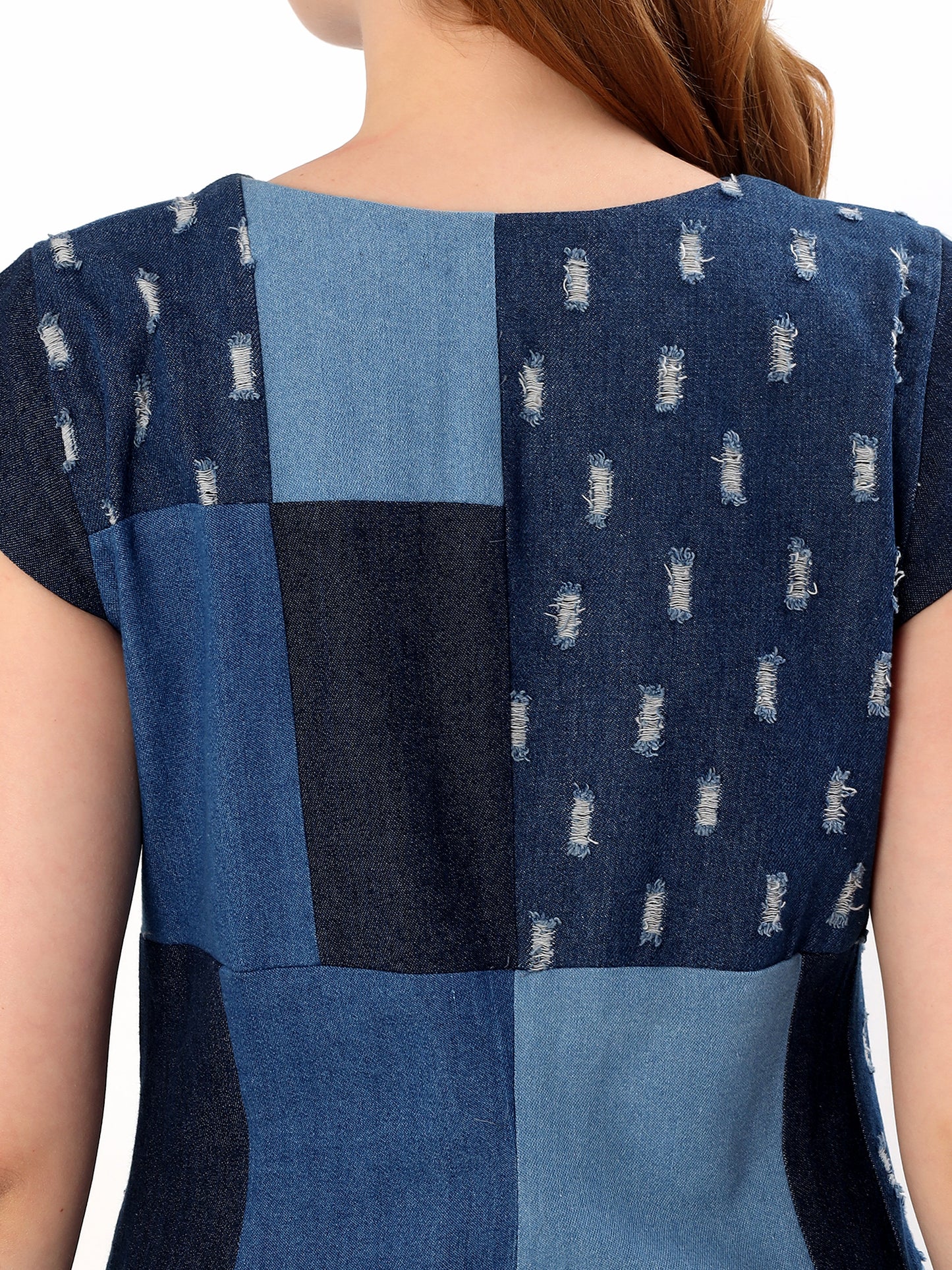 Color Block Denim Dress