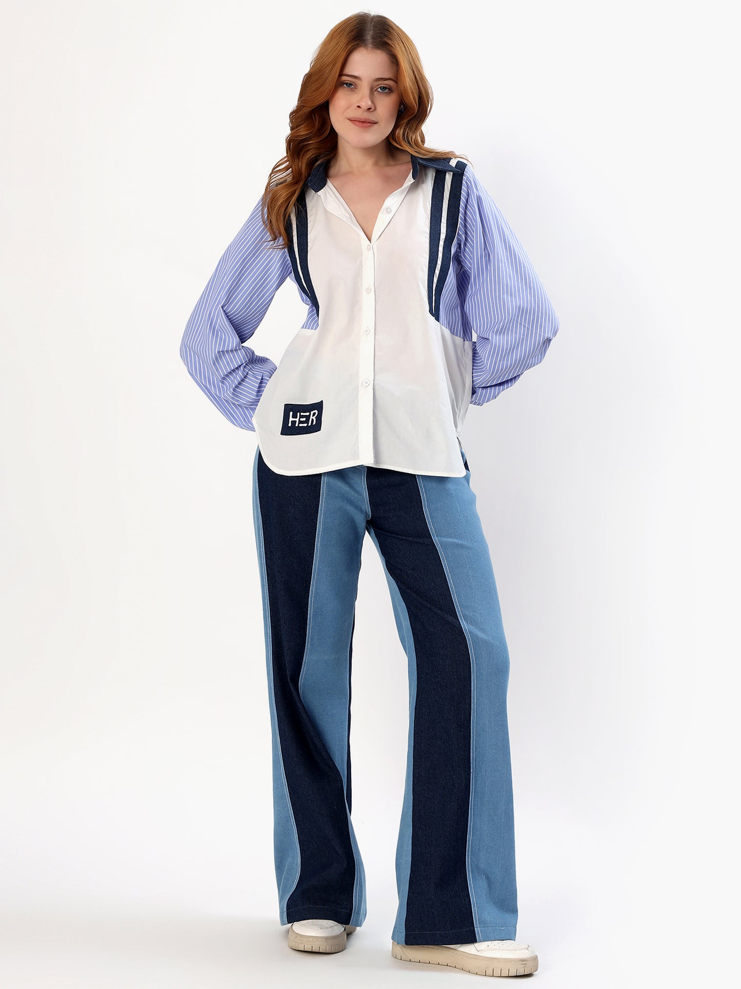 Dual tone denim coord